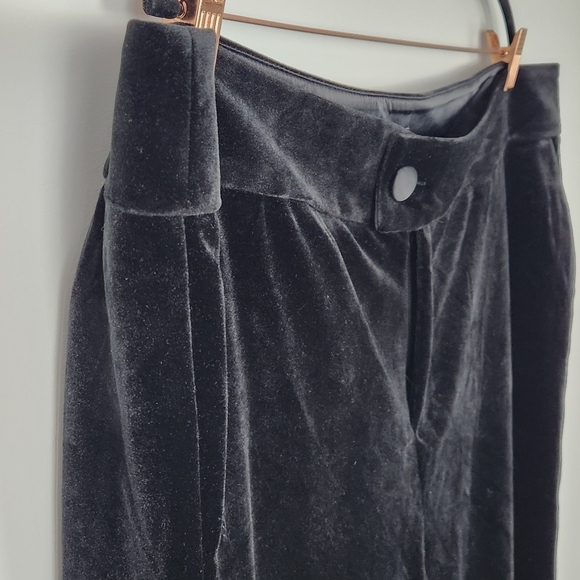 Universal Standard Farrah Velvet Black Trouser Pants Size 24 - Picture 3 of 11